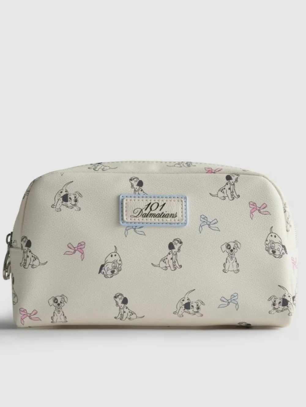 Disney 101 Dalmatians Cream Cosmetic Bag with Pink & Blue Bows - Picture 1 of 8